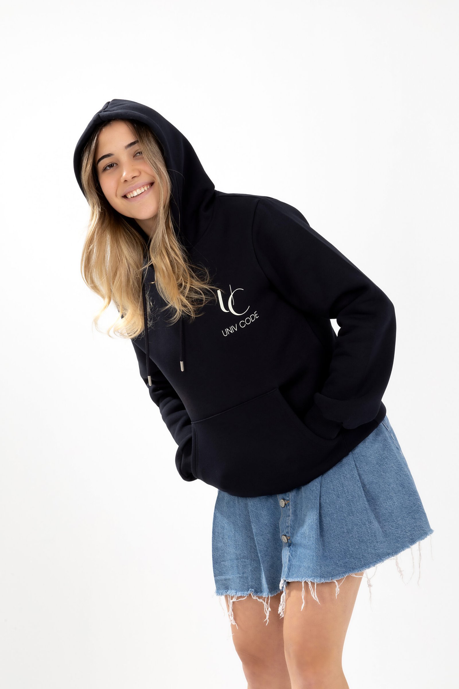 Lacivert rahat kesim sweatshirt, kış giyim, rahat giyim