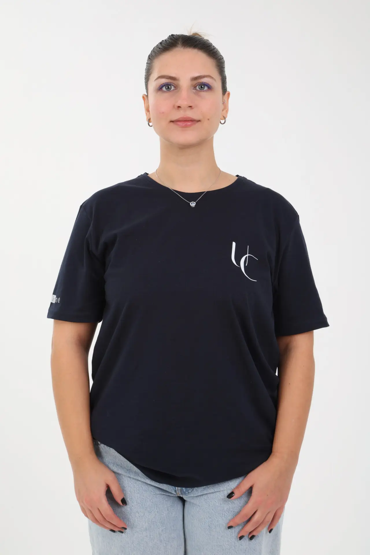 Lacivert renkli rahat kesim tişört