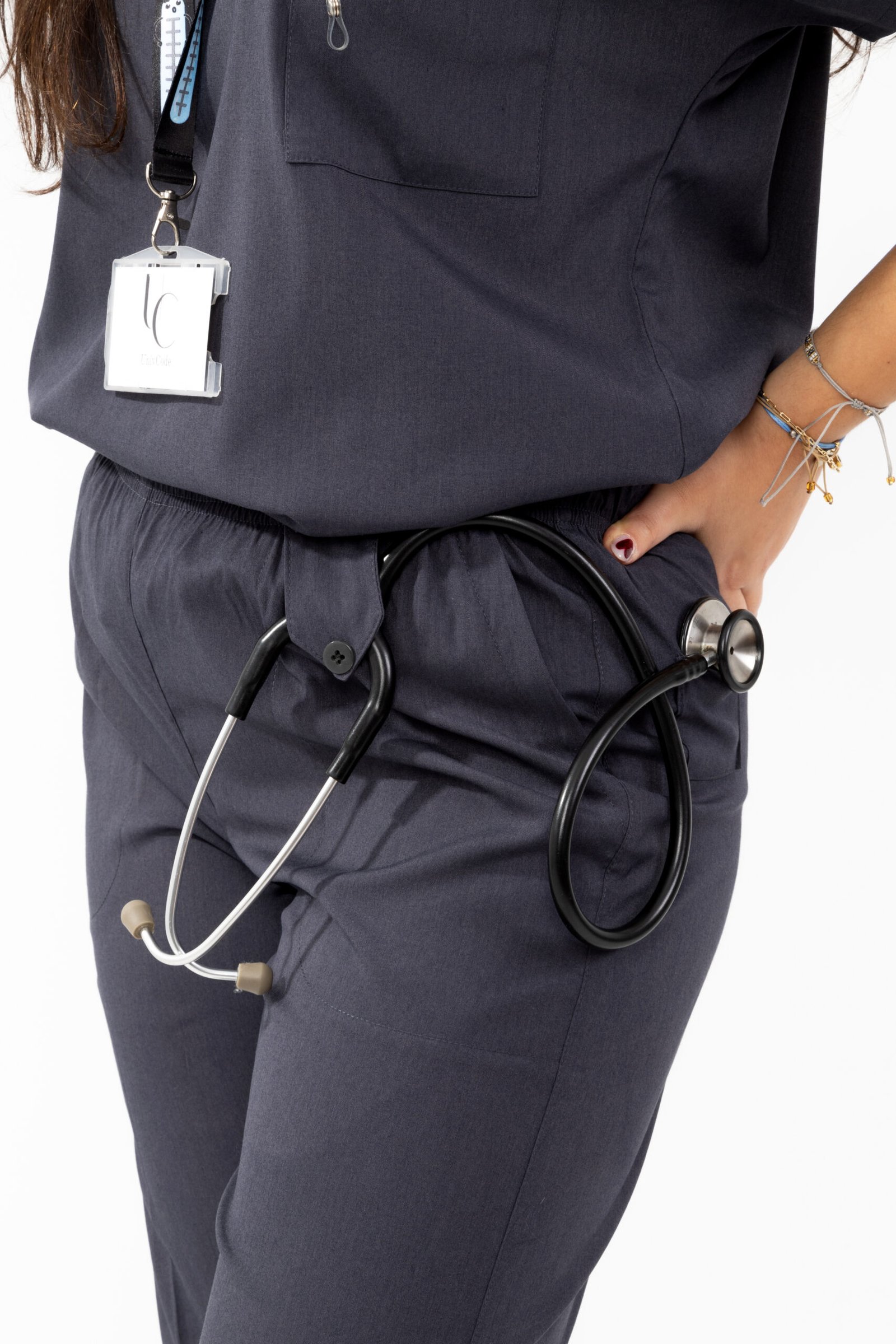 Premium Likralı Cerrahi Forma Takımı – Antrasit | Esnek & Terletmeyen Scrubs - Görsel 2